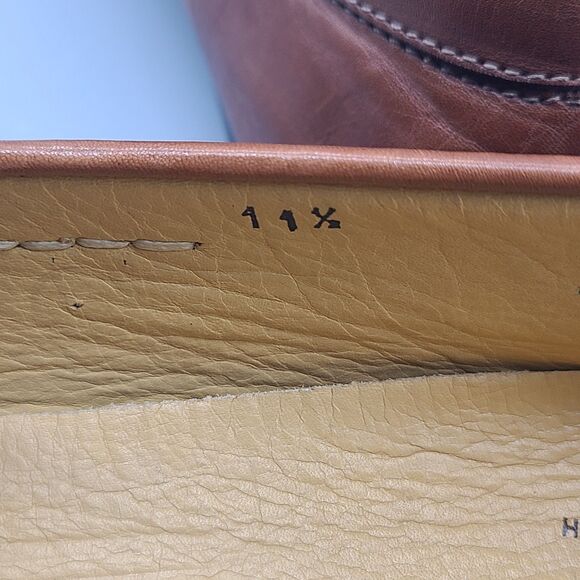 Zelli Monza mens tan brown Italian Calfskin Driver Penny Loafers Italy sz 11.5 main image 11